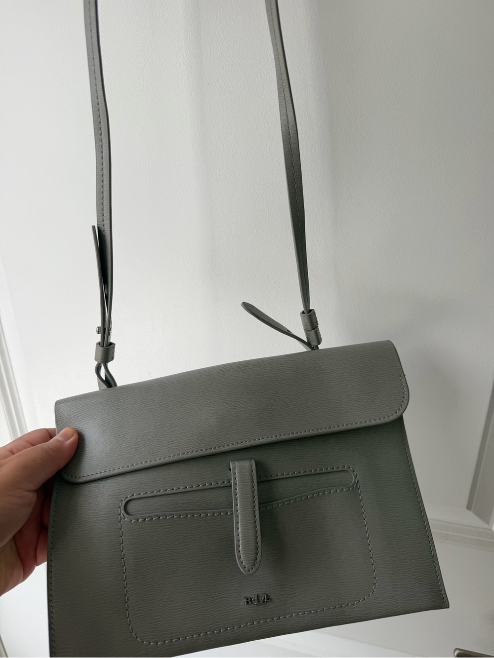 Ralph Lauren grey Leather Crossbody Bag